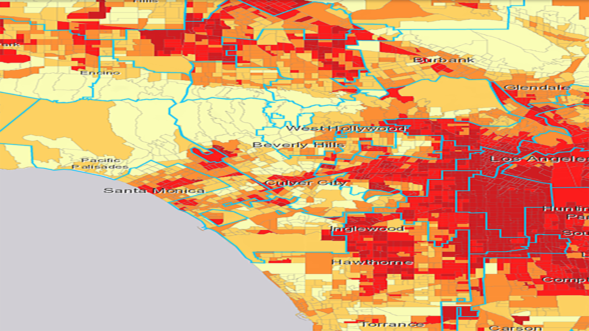 LA City close up map.