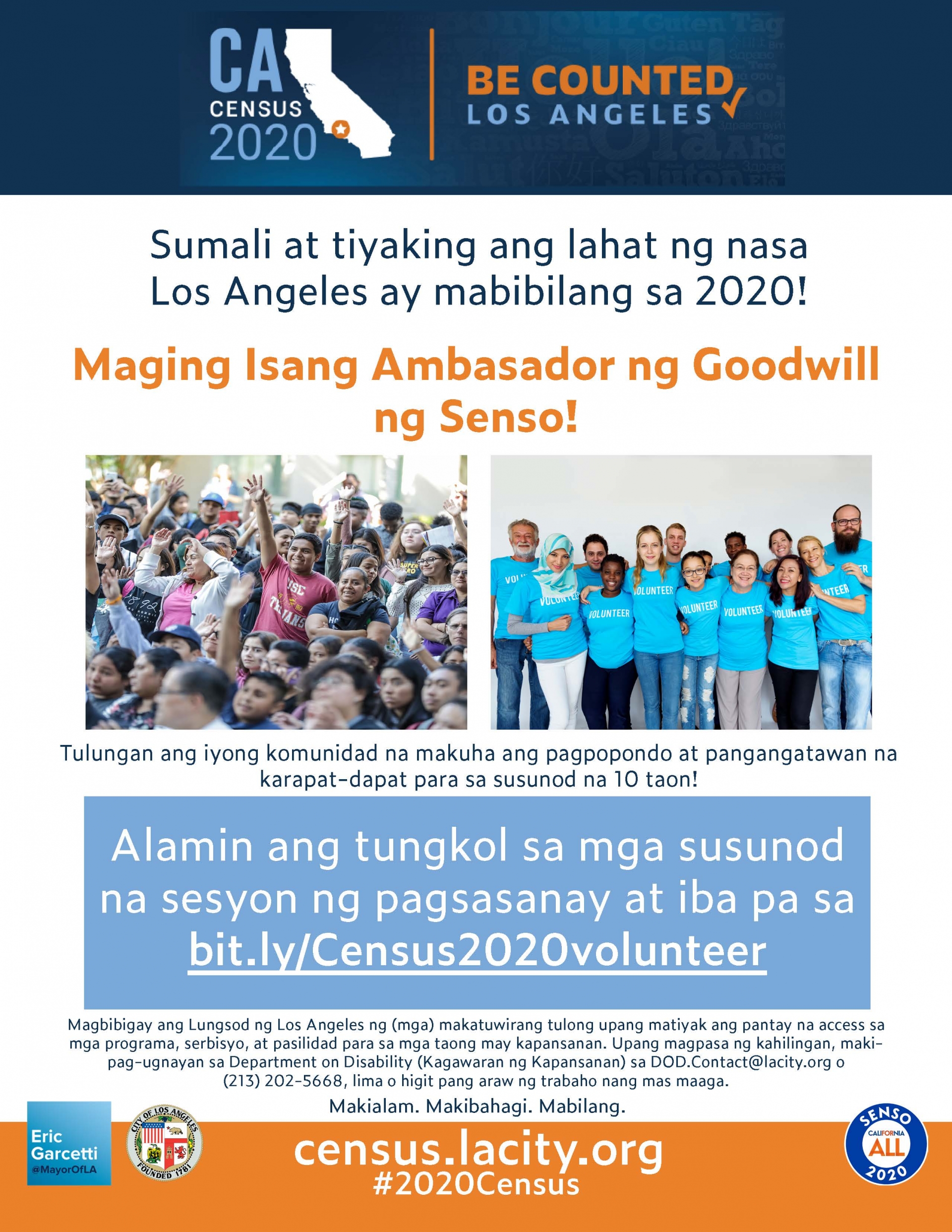 Programang Embahador para sa Pagtataguyod ng Senso (Census Goodwill Ambassador Program).