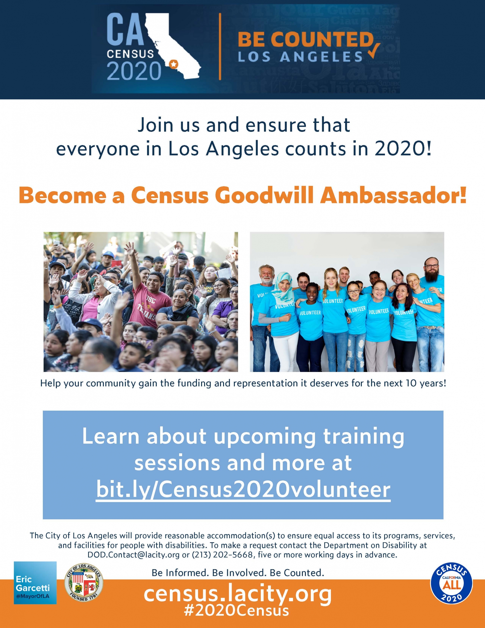 Census Goodwill Ambassador Flyer, click here for accessible PDF version of flyer.